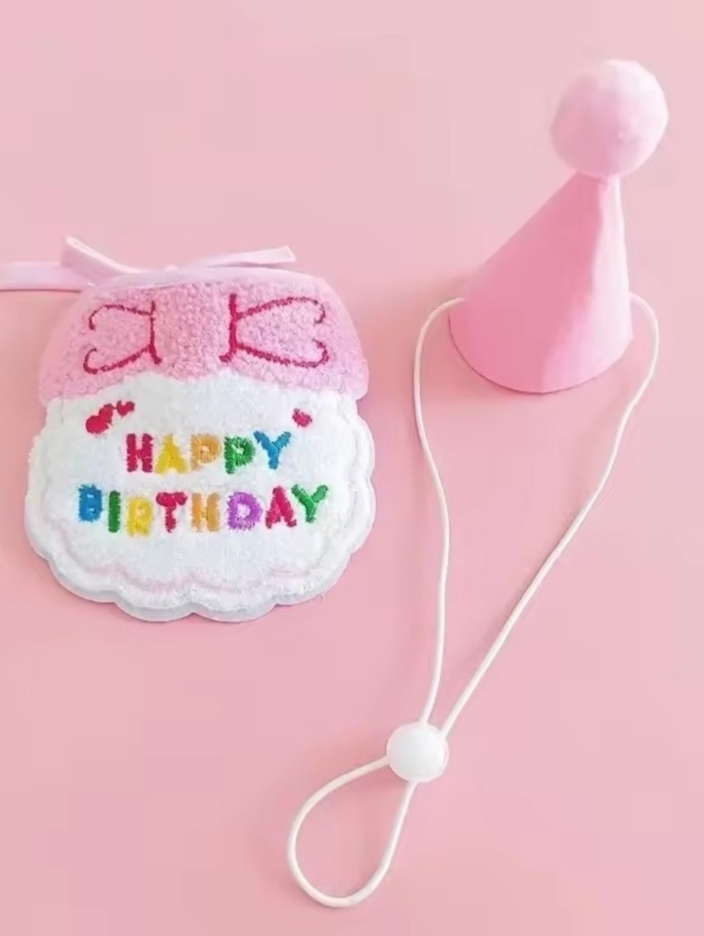 Pink Pet Birthday Accessory - Happy Birthday Bandana & Hat